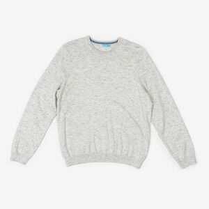 J. McLaughlin‎ Crewneck Sweater Size L Mens Heather Gray Cotton Knit Classic
